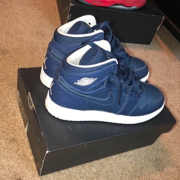 blue leather jordan 1